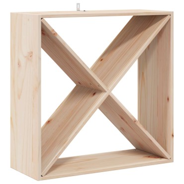 vidaXL Ράφι Κρασιού 2 τεμ. Φυσικό 62x25x62cm Στερεά ξυλεία πεύκου