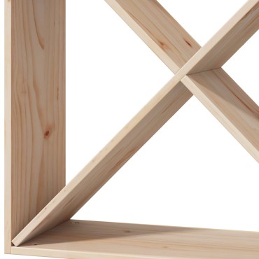 vidaXL Ράφι Κρασιού 2 τεμ. Φυσικό 62x25x62cm Στερεά ξυλεία πεύκου