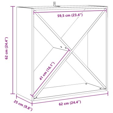vidaXL Ράφι Κρασιού 4 τεμ. Λευκό 62x25x62cm Στερεά ξυλεία πεύκου