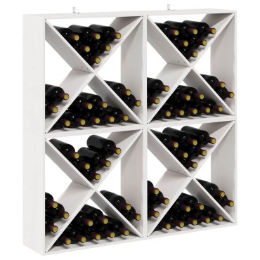 vidaXL Ράφι Κρασιού 4 τεμ. Λευκό 62x25x62cm Στερεά ξυλεία πεύκου