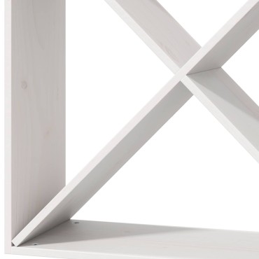 vidaXL Ράφι Κρασιού 4 τεμ. Λευκό 62x25x62cm Στερεά ξυλεία πεύκου