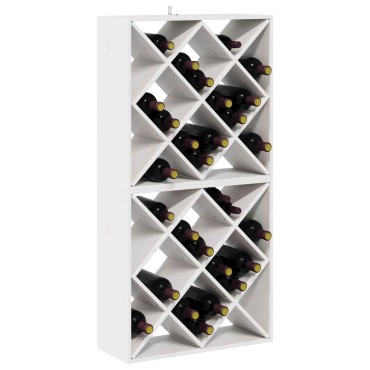 vidaXL Ράφι Κρασιού 2 τεμ. Λευκό 62x25x62cm Στερεά ξυλεία πεύκου
