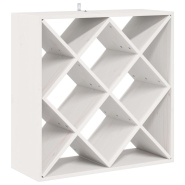 vidaXL Ράφι Κρασιού 2 τεμ. Λευκό 62x25x62cm Στερεά ξυλεία πεύκου