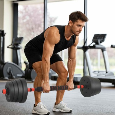 vidaXL Σετ Αλτήρα 2 σε 1 Μαύρο και Κόκκινο 121 x 19,5 x 19,5 cm