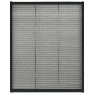 vidaXL Σήτα Παραθύρου Πλισέ Ανθρακί 80 x 100 εκ. από Αλουμίνιο