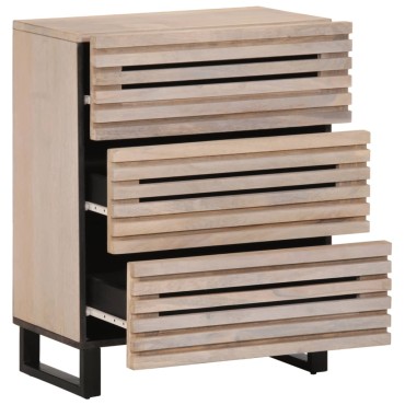 vidaXL Ντουλάπι Λευκό 60x34x75cm από Μασίφ Ξύλο Μάνγκο 1 τεμ.