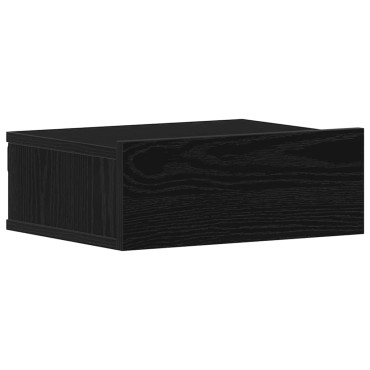 vidaXL Κομοδίνο Πλωτό Μαύρη Δρυς 40x32x15cm από Τεχνητό Ξύλο 1 τεμ.