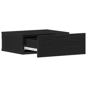 vidaXL Κομοδίνο Πλωτό Μαύρη Δρυς 40x32x15cm από Τεχνητό Ξύλο 1 τεμ.