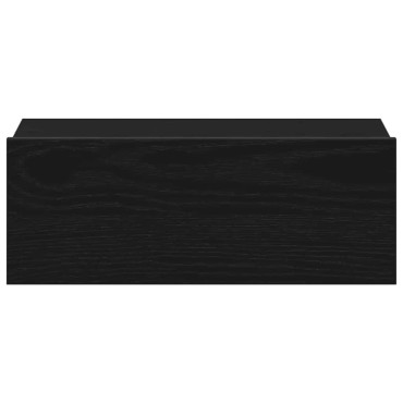 vidaXL Κομοδίνο Πλωτό Μαύρη Δρυς 40x32x15cm από Τεχνητό Ξύλο 1 τεμ.