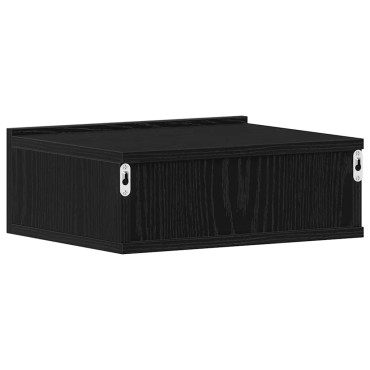 vidaXL Κομοδίνο Πλωτό Μαύρη Δρυς 40x32x15cm από Τεχνητό Ξύλο 1 τεμ.