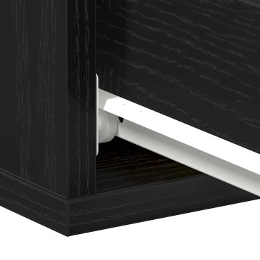 vidaXL Κομοδίνο Πλωτό Μαύρη Δρυς 40x32x15cm από Τεχνητό Ξύλο 1 τεμ.