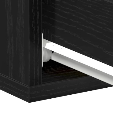 vidaXL Κομοδίνα Πλωτά 2 τεμ. από Μαύρη Δρυς 40x32x15cm από Τεχνητό Ξύλο