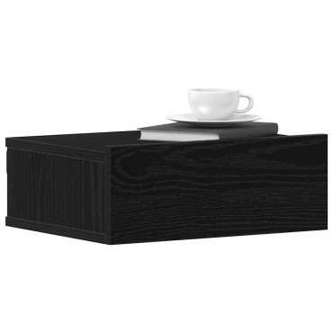 vidaXL Κομοδίνα Πλωτά 2 τεμ. από Μαύρη Δρυς 40x32x15cm από Τεχνητό Ξύλο