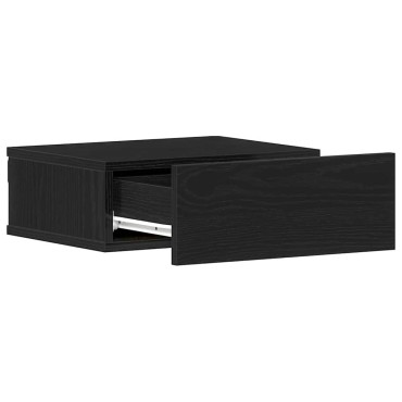 vidaXL Κομοδίνα Πλωτά 2 τεμ. από Μαύρη Δρυς 40x32x15cm από Τεχνητό Ξύλο