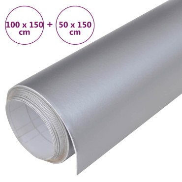 vidaXL Μεμβράνες Αυτοκινήτου 2 τεμ. Ασημί Ματ 100x150 εκ. & 50x150 εκ.