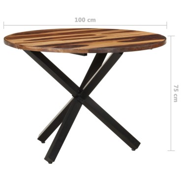 vidaXL Τραπεζαρία 100x100x75cm Ξύλο Ακακίας & Μελί Φινίρισμα 1 τεμ.