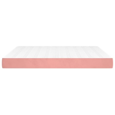vidaXL Στρώμα με Pocket Springs Μεσαίας Σκληρότητας Ροζ 180x200x20cm Βελούδινο 1 τεμ. - Διπλό