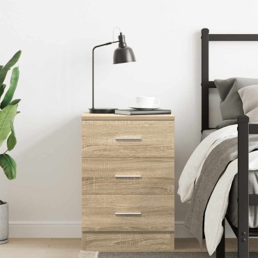 vidaXL Κομοδίνο Χρώμα Sonoma Δρυς 38x35x56cm από Επεξ. Ξύλο 1 τεμ.