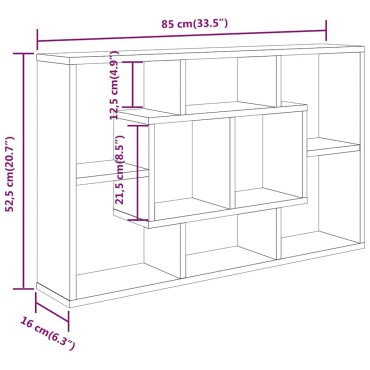 vidaXL Ραφιέρα Τοίχου Λευκή 85x16x52,5cm από Επεξεργασμένο Ξύλο 1 τεμ.