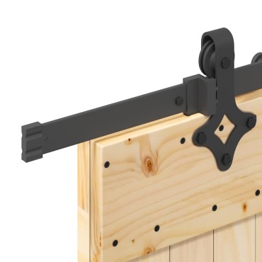 vidaXL Συρόμενη Μεσόπορτα με Μηχανισμό 80 x 210 εκ. Μασίφ Ξύλο Πεύκου