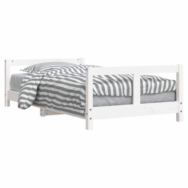 vidaXL Πλαίσιο Παιδικού Κρεβατιού Λευκό 80x160cm Μασίφ Ξύλο Πεύκου 1 τεμ. - Μονό