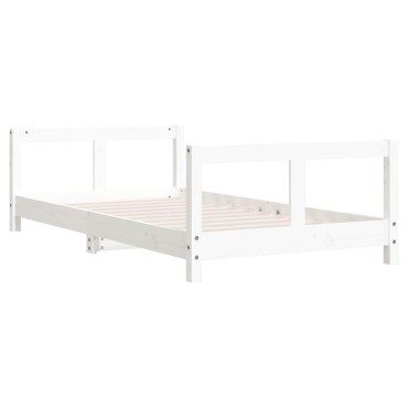 vidaXL Πλαίσιο Παιδικού Κρεβατιού Λευκό 80x160cm Μασίφ Ξύλο Πεύκου 1 τεμ. - Μονό