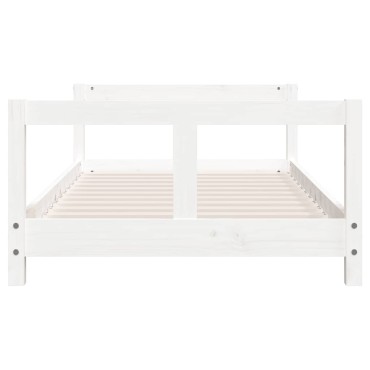 vidaXL Πλαίσιο Παιδικού Κρεβατιού Λευκό 80x160cm Μασίφ Ξύλο Πεύκου 1 τεμ. - Μονό