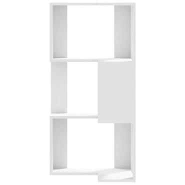 vidaXL Βιβλιοθήκη Γωνιακή 3 Επ. Λευκή 50x50x102cm Επεξ. Ξύλο 1 τεμ.