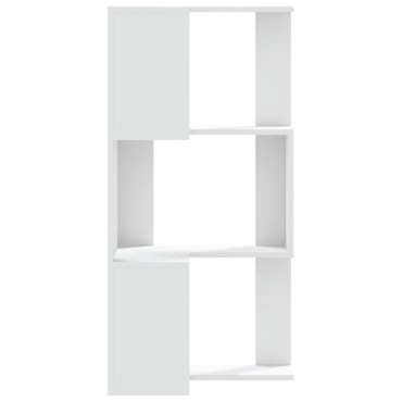 vidaXL Βιβλιοθήκη Γωνιακή 3 Επ. Λευκή 50x50x102cm Επεξ. Ξύλο 1 τεμ.