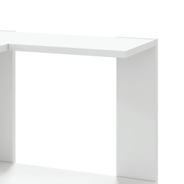 vidaXL Βιβλιοθήκη Γωνιακή 3 Επ. Λευκή 50x50x102cm Επεξ. Ξύλο 1 τεμ.