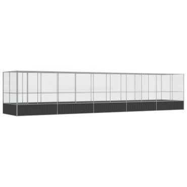 vidaXL Κλουβί με Επέκταση Ασημένιο 1039x207x212 εκ. Ατσάλινο