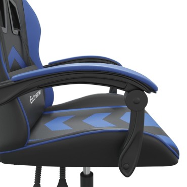 vidaXL Καρέκλα Gaming Μαύρο/Μπλε από Συνθετικό Δέρμα 57,5x59,5x(121-131)cm 1 τεμ.