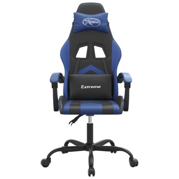 vidaXL Καρέκλα Gaming Μαύρο/Μπλε από Συνθετικό Δέρμα 57,5x59,5x(121-131)cm 1 τεμ.