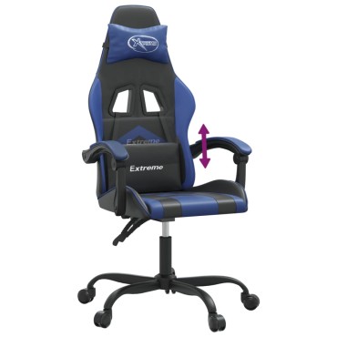 vidaXL Καρέκλα Gaming Μαύρο/Μπλε από Συνθετικό Δέρμα 57,5x59,5x(121-131)cm 1 τεμ.