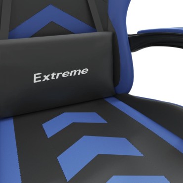 vidaXL Καρέκλα Gaming Μαύρο/Μπλε από Συνθετικό Δέρμα 57,5x59,5x(121-131)cm 1 τεμ.