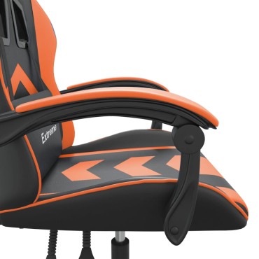 vidaXL Καρέκλα Gaming Μαύρο/Πορτοκαλί Συνθετικό Δέρμα 57,5x59,5x(121-131)cm 1 τεμ.