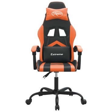 vidaXL Καρέκλα Gaming Μαύρο/Πορτοκαλί Συνθετικό Δέρμα 57,5x59,5x(121-131)cm 1 τεμ.