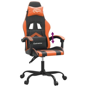 vidaXL Καρέκλα Gaming Μαύρο/Πορτοκαλί Συνθετικό Δέρμα 57,5x59,5x(121-131)cm 1 τεμ.