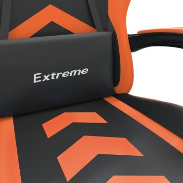 vidaXL Καρέκλα Gaming Μαύρο/Πορτοκαλί Συνθετικό Δέρμα 57,5x59,5x(121-131)cm 1 τεμ.