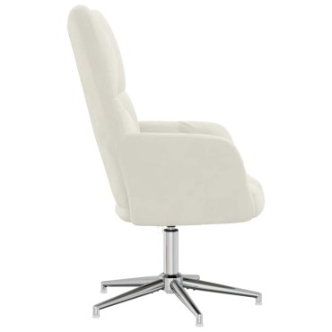 vidaXL Πολυθρόνα Relax Λευκό Κρεμ Βελούδινη 62x68x98cm 1 τεμ.