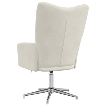 vidaXL Πολυθρόνα Relax Λευκό Κρεμ Βελούδινη 62x68x98cm 1 τεμ.