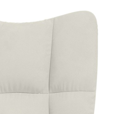vidaXL Πολυθρόνα Relax Λευκό Κρεμ Βελούδινη 62x68x98cm 1 τεμ.
