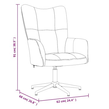 vidaXL Πολυθρόνα Relax Λευκό Κρεμ Βελούδινη 62x68x98cm 1 τεμ.