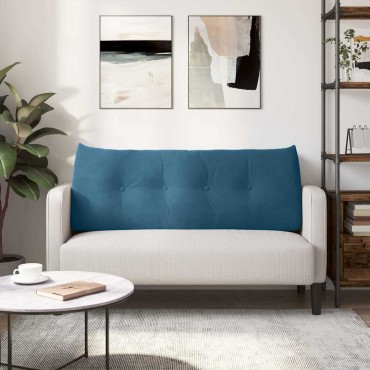 vidaXL Μαξιλάρι Πλάτης Μπλε 120 x 24 x 50 εκ Βελούδο