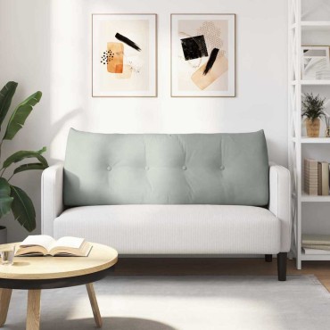 vidaXL Μαξιλάρι Πλάτης Ανοιχτό γκρι 120 x 24 x 50 εκ Βελούδο