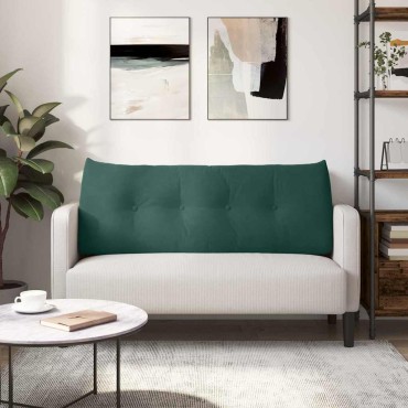 vidaXL Μαξιλάρι Πλάτης Σκούρο Πράσινο 120 x 24 x 50 εκ Βελούδο