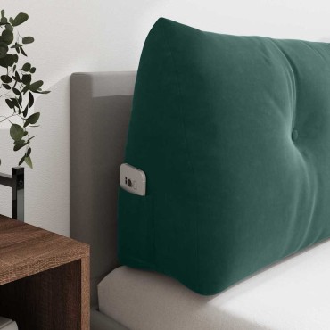 vidaXL Μαξιλάρι Πλάτης Σκούρο Πράσινο 120 x 24 x 50 εκ Βελούδο