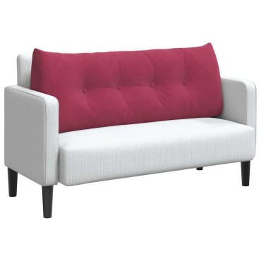 vidaXL Μαξιλάρι Πλάτης Κόκκινο 120 x 24 x 50 εκ Βελούδο