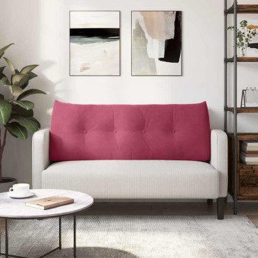 vidaXL Μαξιλάρι Πλάτης Κόκκινο 120 x 24 x 50 εκ Βελούδο