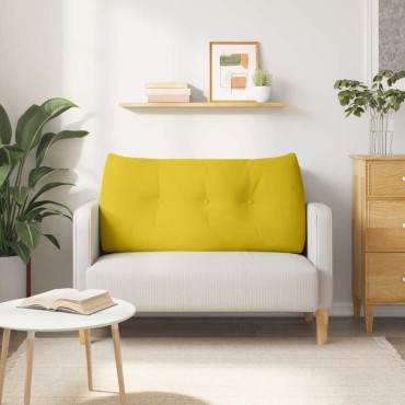 vidaXL Μαξιλάρι Πλάτης Κίτρινο 120 x 24 x 50 εκ Βελούδο